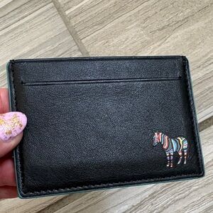 PS Paul Smith Black Leather Cardholder with Multicolor Zebra